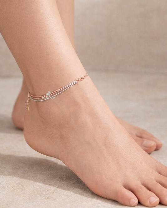 Layered Gold Finish Anklet