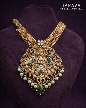 Royal Heritage Peacock Pendant Necklace Set