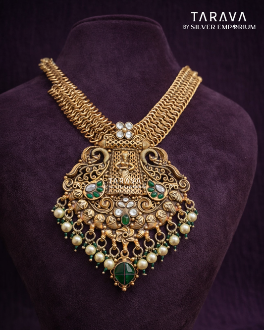 Royal Heritage Peacock Pendant Necklace Set