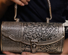 Leaf Motif Heritage Silver Handle Clutch