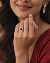 Crimson Aura Silver Ring