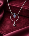 Hamsa Charm Circle Necklace