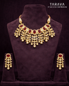 Ruby Radiance Silver Polki Statement Necklace Set