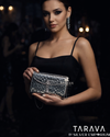 Contemporary Woven Silver Sling Clutch