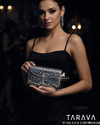 Contemporary Woven Silver Sling Clutch
