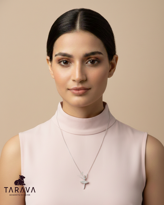 Dancing Girl Silver Pendant with Chain