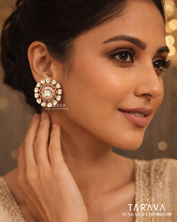 Ruby Bloom Polki Studs