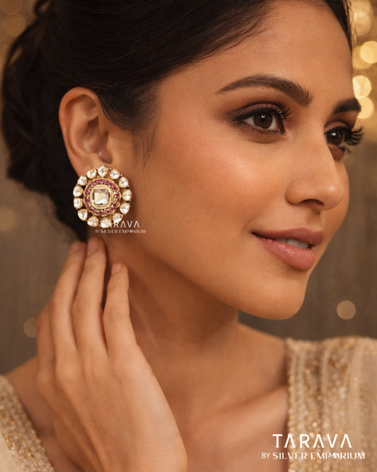 Ruby Bloom Polki Studs