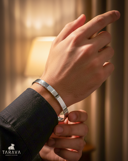 Men’s High-Polish Solid Silver Kada