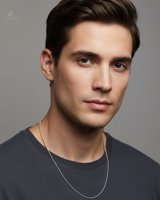 Elegant Silver Beaded Chain