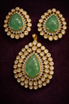 Emerald Teardrop Polki Classic Set
