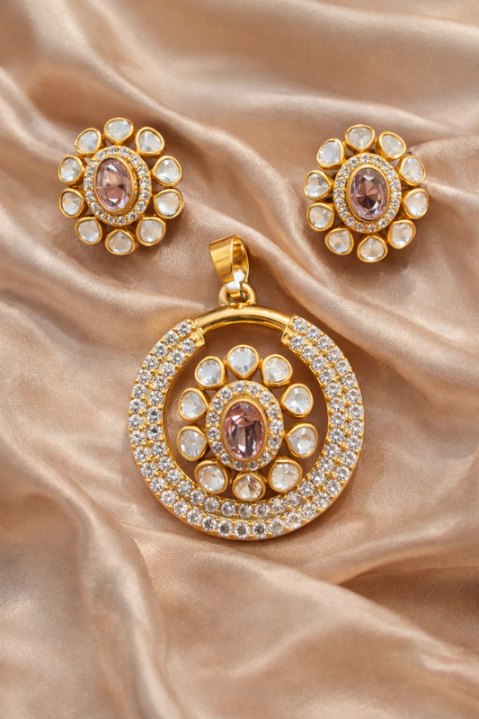 Classic Champagne Polki Circle Set