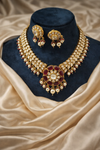 Ruby Bloom Heritage Polki Necklace Set