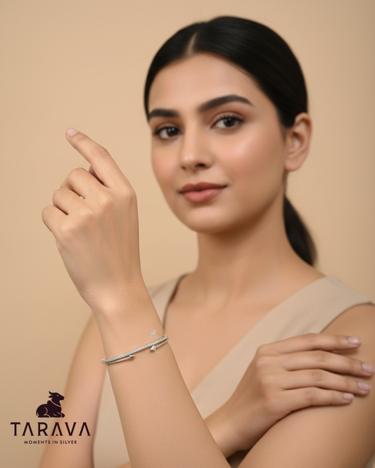 Classic CZ Line Silver Kada