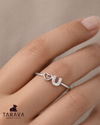 Heart & Sparkle U Sterling Silver Ring