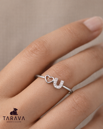Heart & Sparkle U Sterling Silver Ring