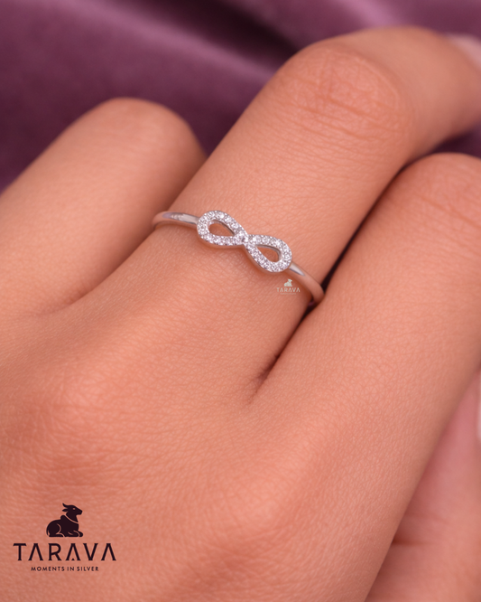 Infinity Sparkle Sterling Silver Ring