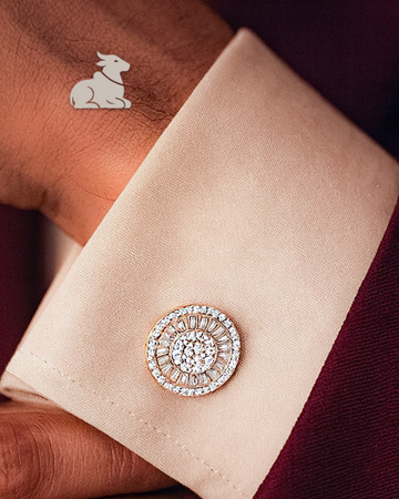 Iced Circular Stone Cufflinks