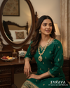 Classic Teardrop Silver Polki Necklace Set