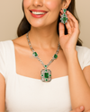Heritage Emerald Silver Bridal Set