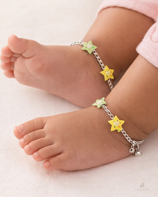 Twinkle Star Silver Payal