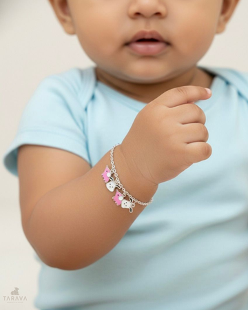 Pink Elephant Baby Bracelet