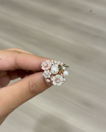 Floral Pearl Statement Ring