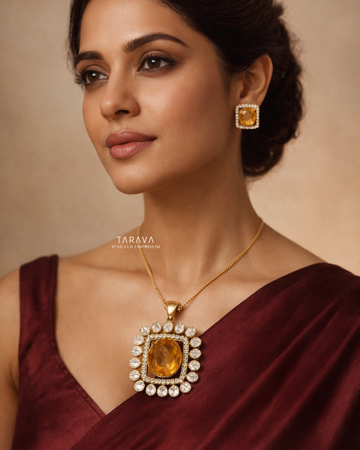 Amber Royale Polki Statement Set