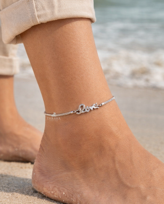 Love Link Sterling Silver Anklet