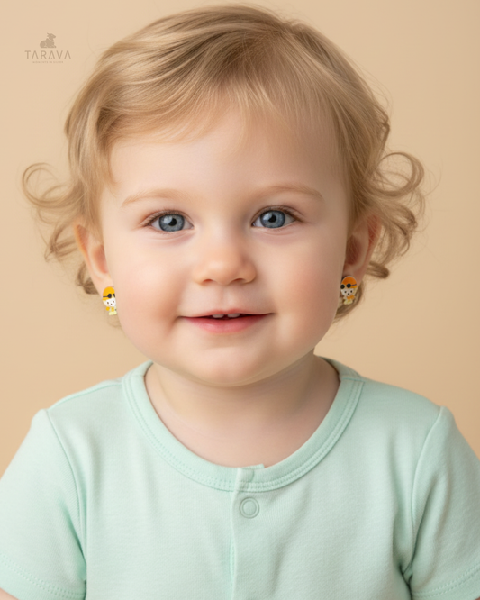 Cute Doll Silver Baby Earrings