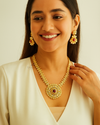 Golden Radiance Polki Silver Necklace