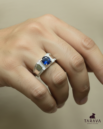Blue Stone Men’s Silver Ring
