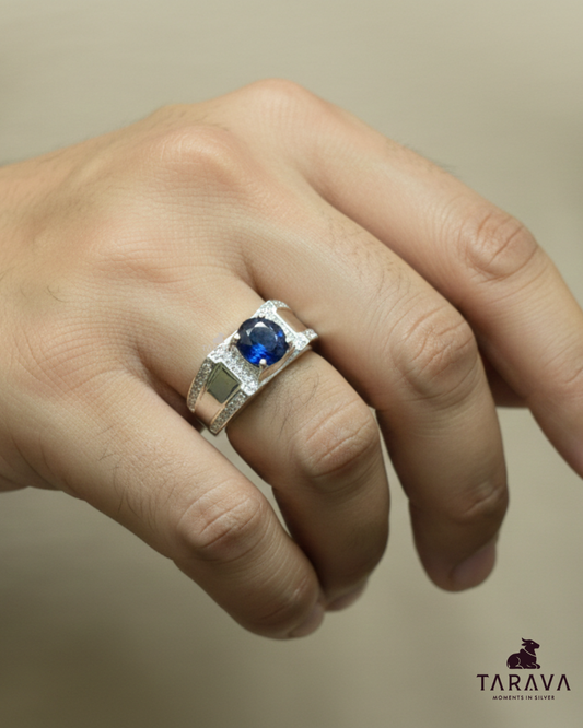 Blue Stone Men’s Silver Ring
