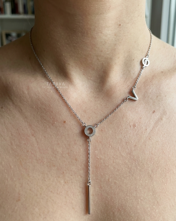 Geometric Drop Link Necklace