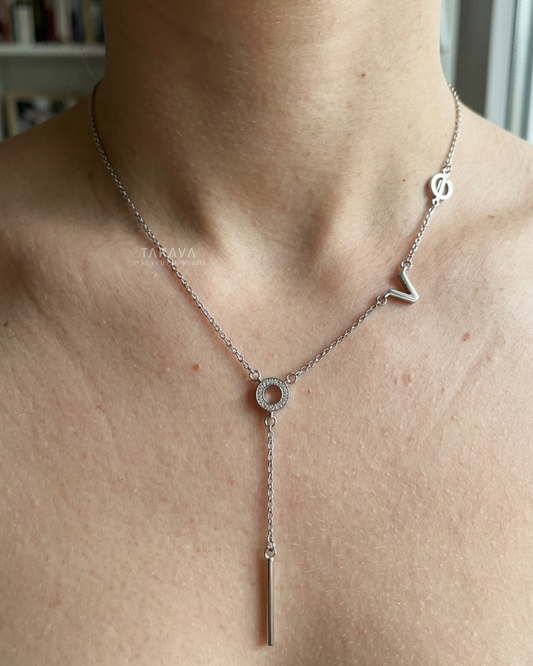 Geometric Drop Link Necklace