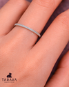 Slim Sparkle Sterling Silver Band Ring