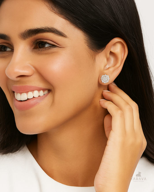 Eternal Bloom Sterling Silver Cluster Earrings