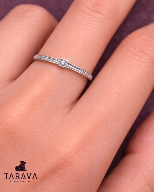 Textured Band Sterling Silver Ring
