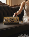 Royal Floral Kundan Silver Clutch