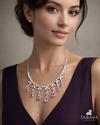 Aurora Drop Diamond Silver Necklace