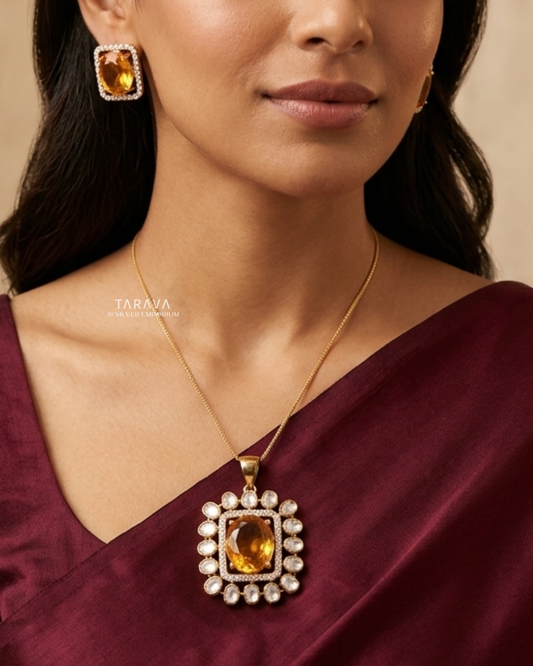 Amber Royale Polki Statement Set