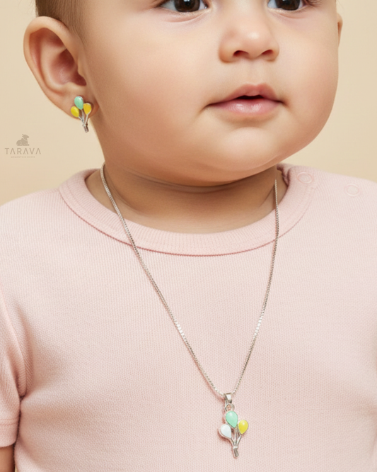 Balloon Charm Silver Kids Set