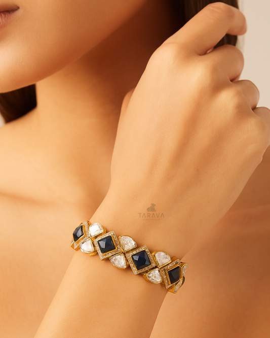 Vintage Polki Silver Bracelet