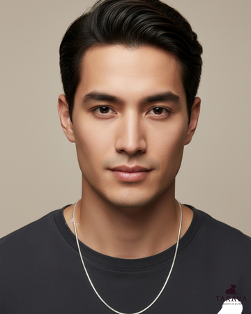 Sleek Snake-Style Men’s Silver Chain.