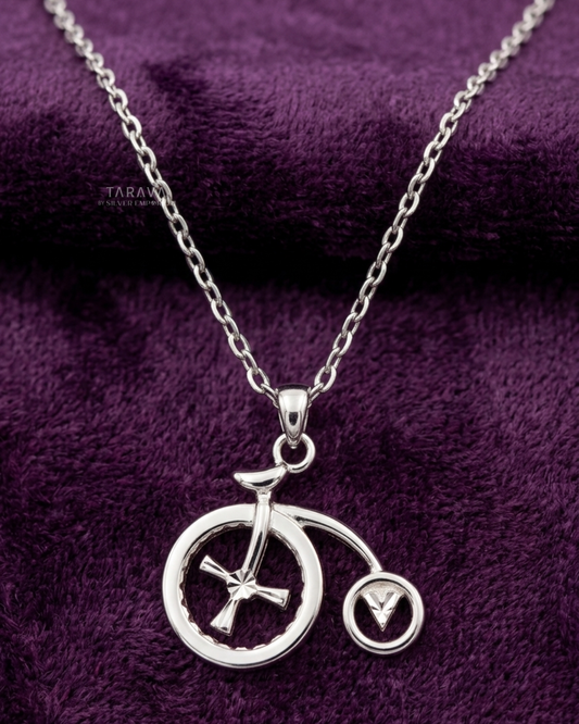 Minimal Cycle Pendant Necklace