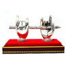 Silver Gyan Mudra Hand Idol – Symbol of Wisdom on Red Velvet Base