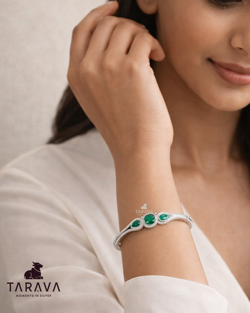 Emerald Trio Silver Kada