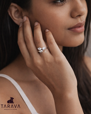 Twin Pearl Sterling Silver Ring