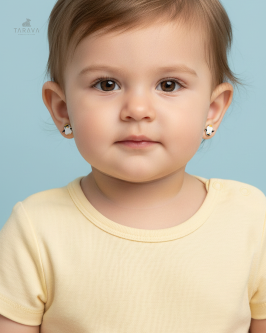 Tiny Penguin Silver Earrings