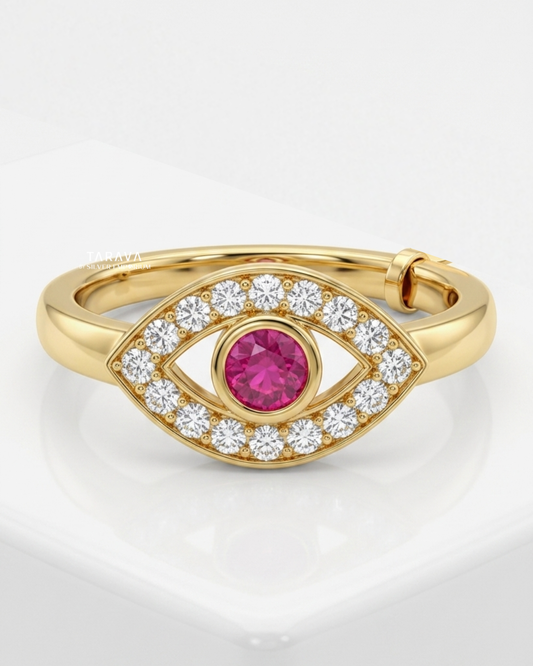 Ruby Eye Halo Ring